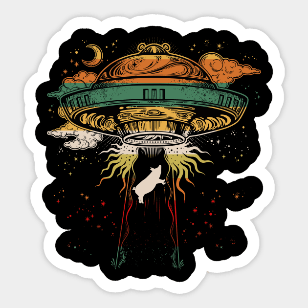 Pig UFO Sticker by Psitta